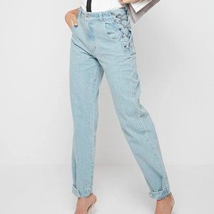 Chain Detail Mom Jeans